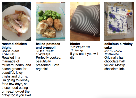 A snapshot of some leftover food posts