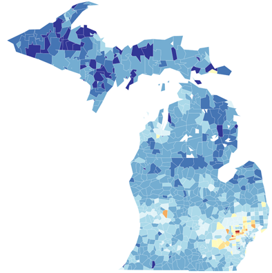 Michigan choropleth map